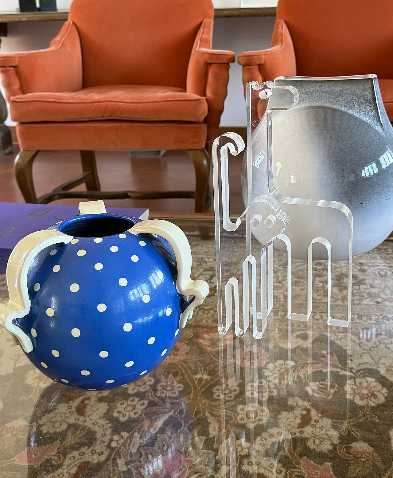 Art Deco blue ceramic vase by Rometti for Umbertide, 1930s 4