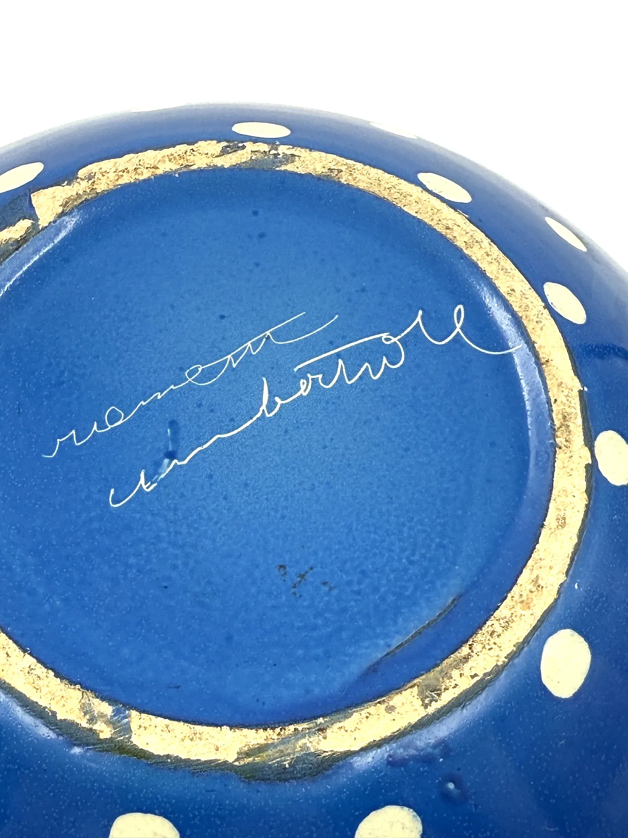 Art Deco blue ceramic vase by Rometti for Umbertide, 1930s 12