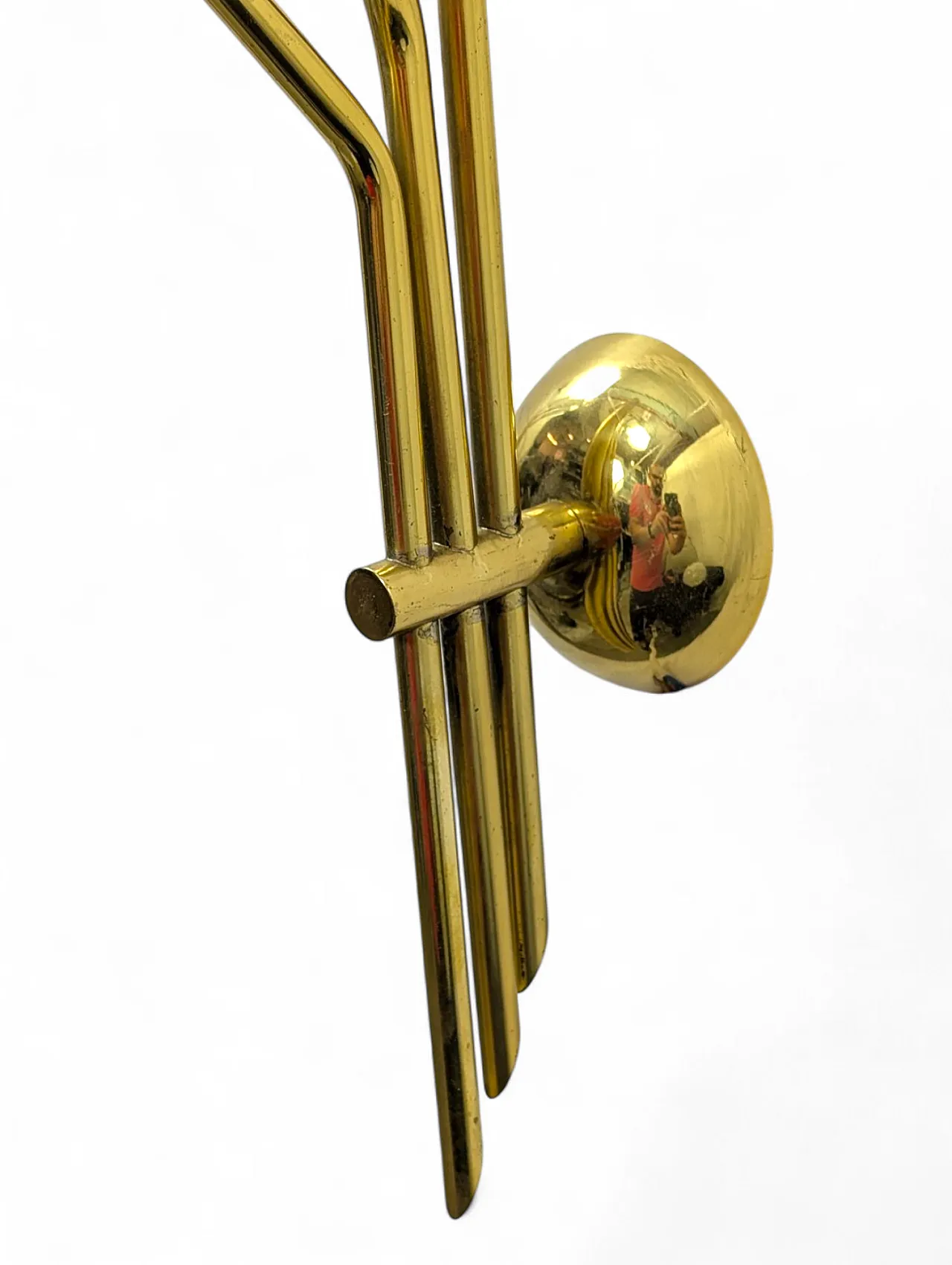 Coppia applique in ottone 3 luci, anni 60 12