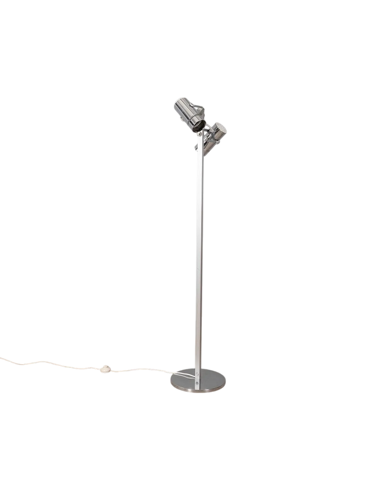 Lampada da terra in metallo a due luci, anni '70 9