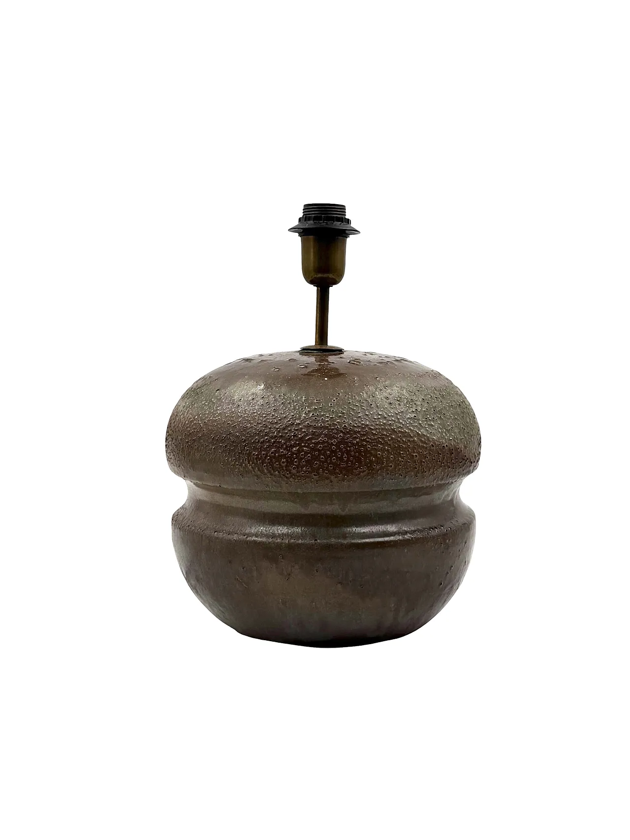 Mid-Century Modern Brown Ceramic Lamp Base, France 1960s 7