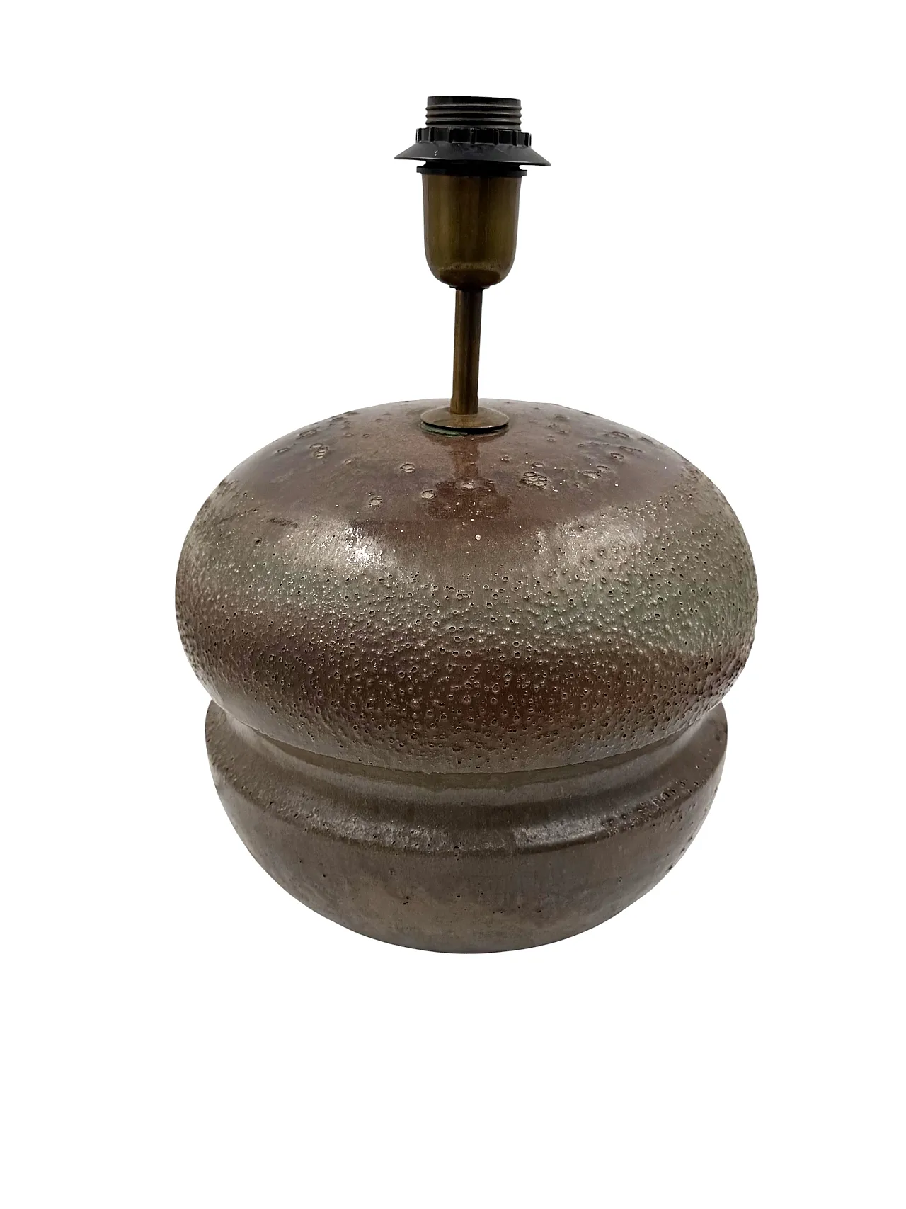 Mid-Century Modern Brown Ceramic Lamp Base, France 1960s 11