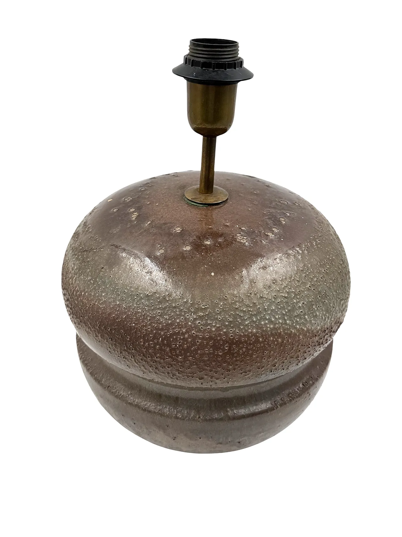 Mid-Century Modern Brown Ceramic Lamp Base, France 1960s 12