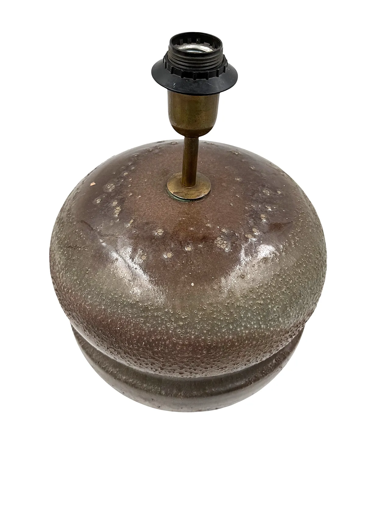 Mid-Century Modern Brown Ceramic Lamp Base, France 1960s 13