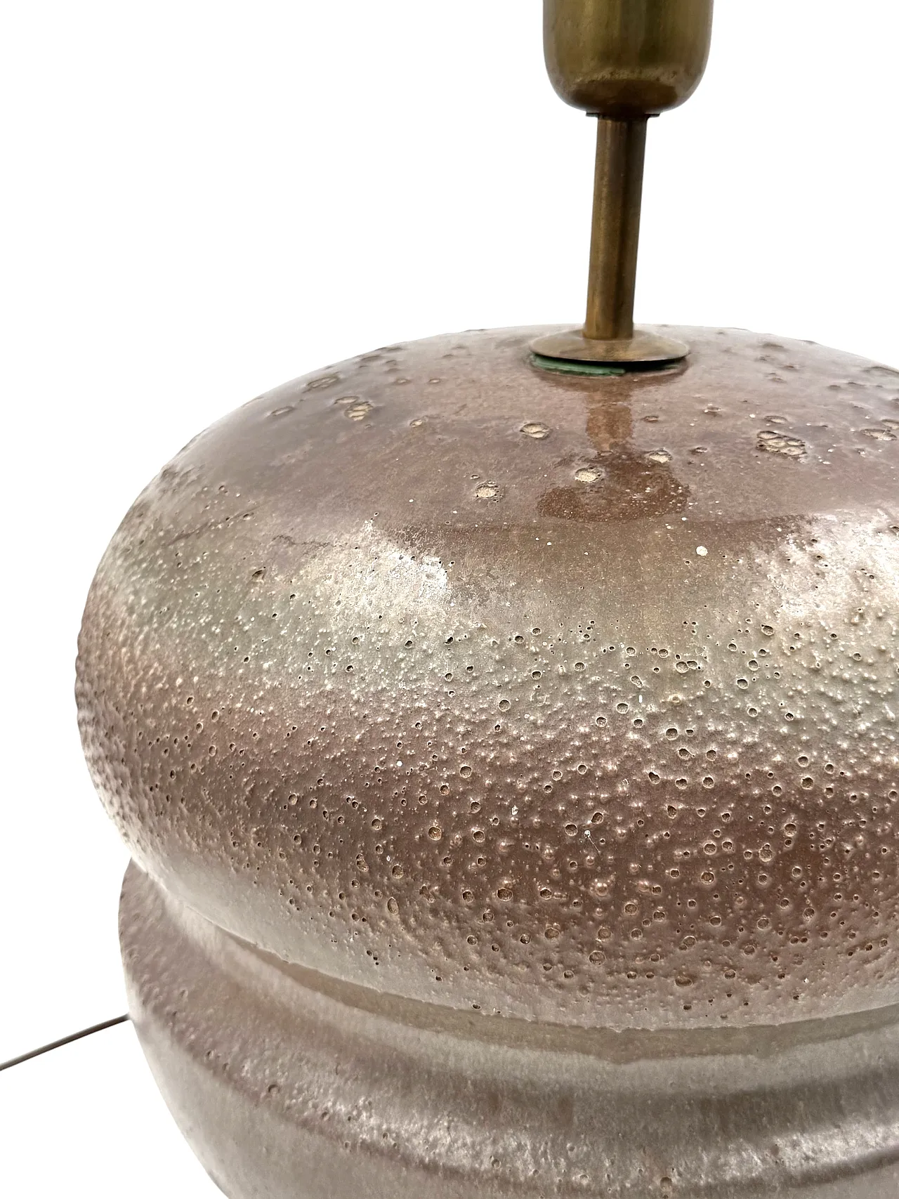 Mid-Century Modern Brown Ceramic Lamp Base, France 1960s 14