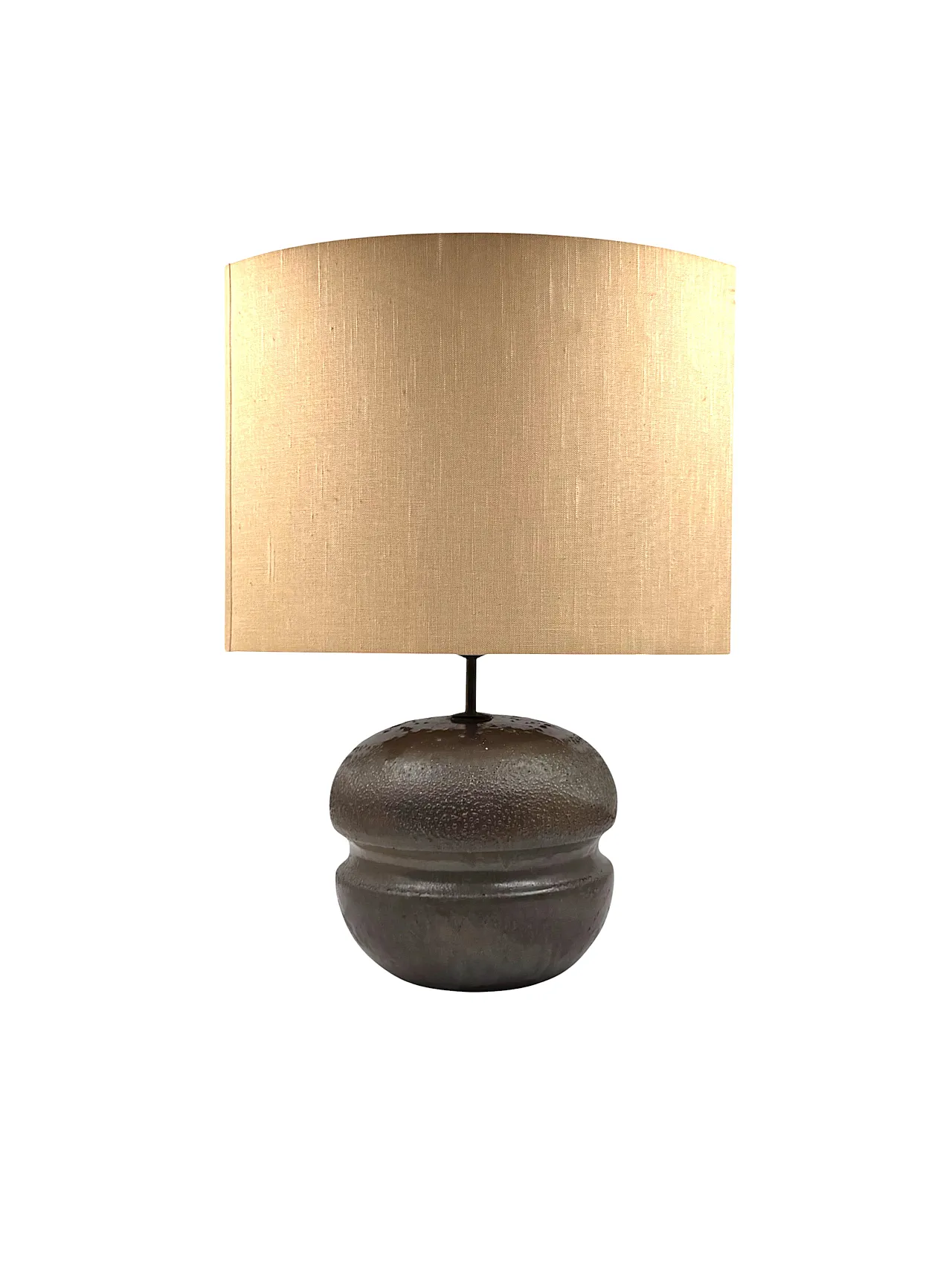 Mid-Century Modern Brown Ceramic Lamp Base, France 1960s 17