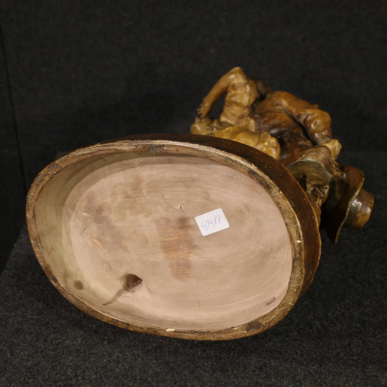 Terracotta sculpture, gallant scene, mid-20th century 6