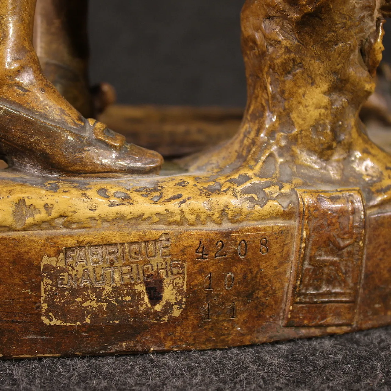 Terracotta sculpture, gallant scene, mid-20th century 11