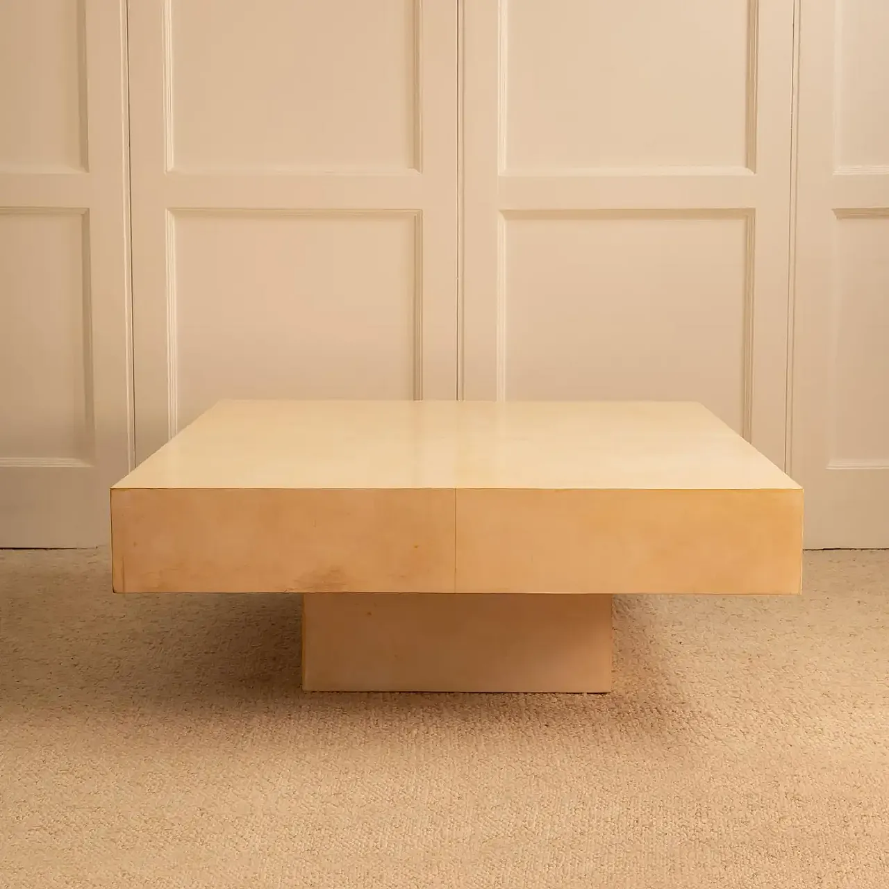 Parchment coffee table, 1970s 1