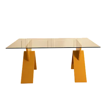 Lacquer and glass table, 1980s