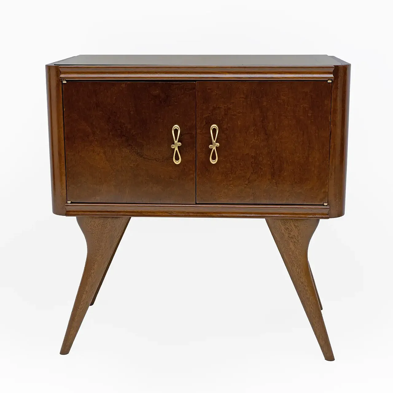 Coppia di comodini in noce e radice di Thuja, anni '50 2