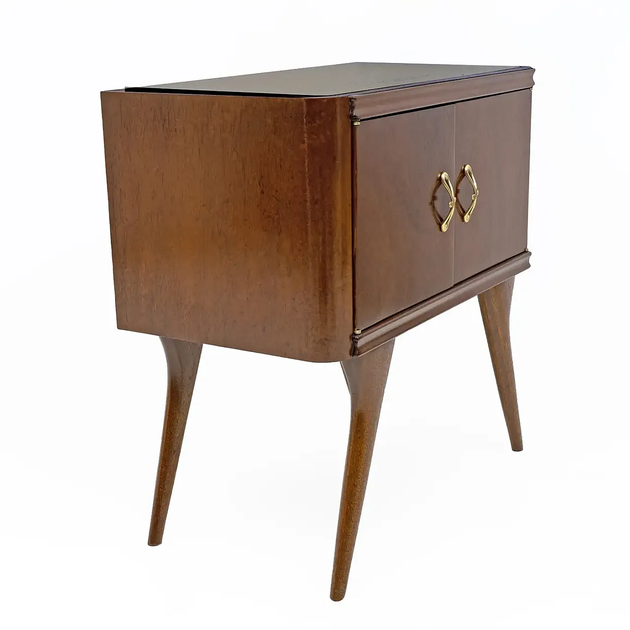 Coppia di comodini in noce e radice di Thuja, anni '50 8