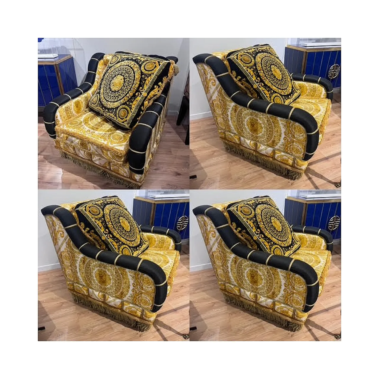 Coppia di poltrone da centro  Gianni Versace, anni '80 1