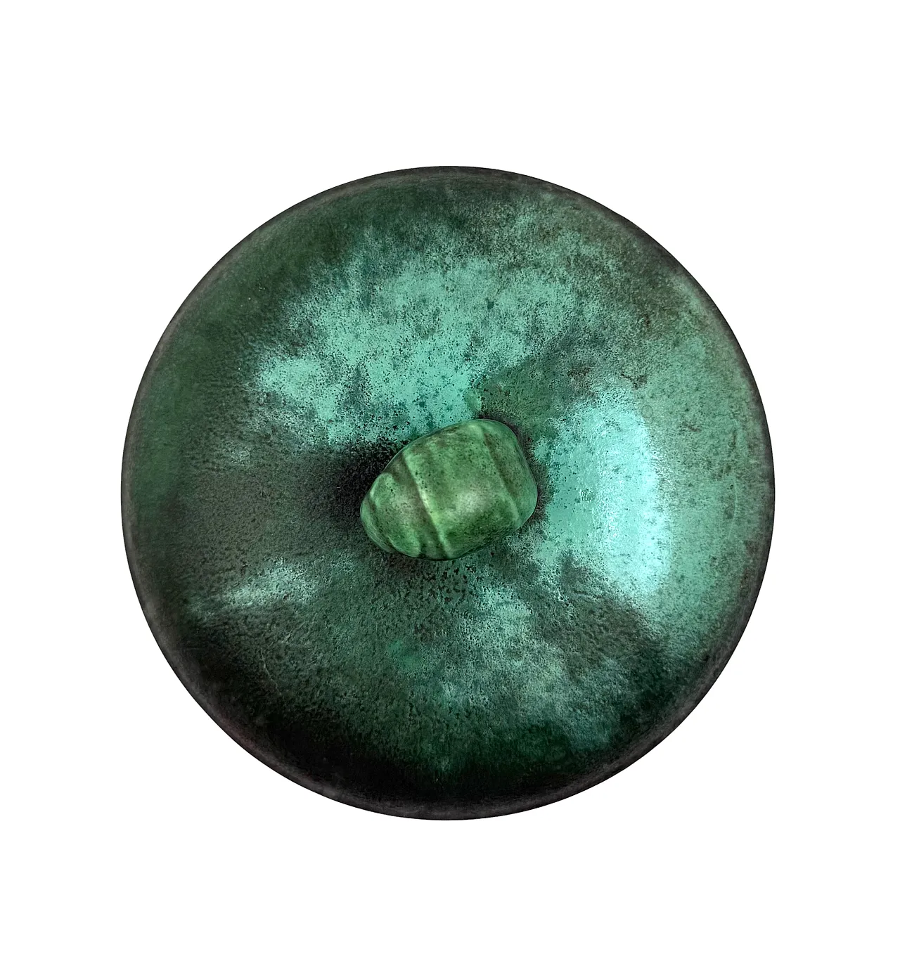 Scatola in ceramica verde di Angelo Biancini, SCI Laveno, anni '30 5