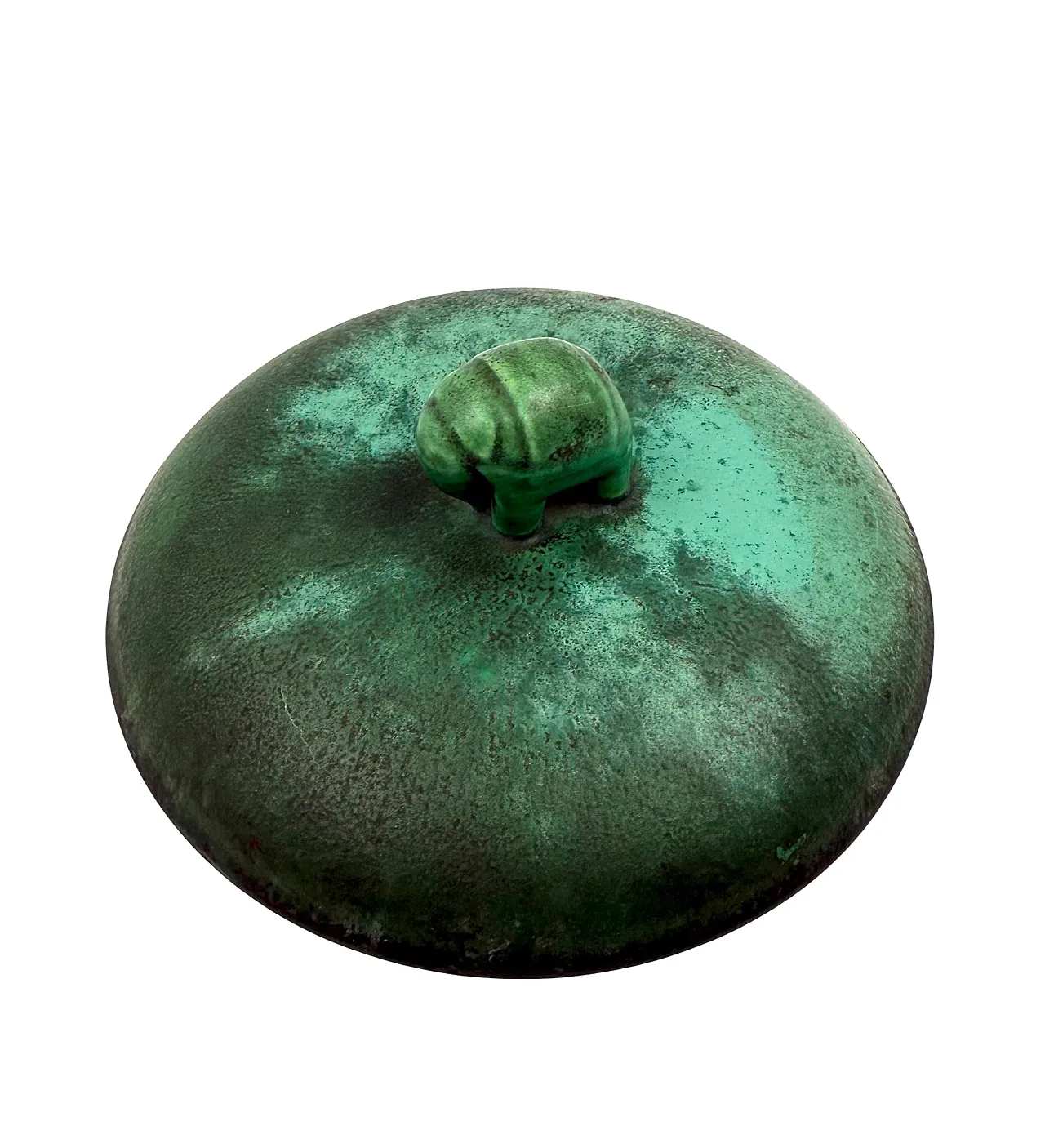 Scatola in ceramica verde di Angelo Biancini, SCI Laveno, anni '30 6