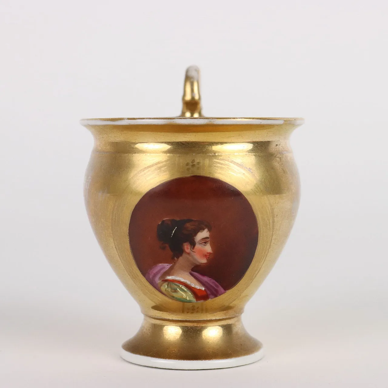 Tazza e piattino Impero in porcellana, '800 3