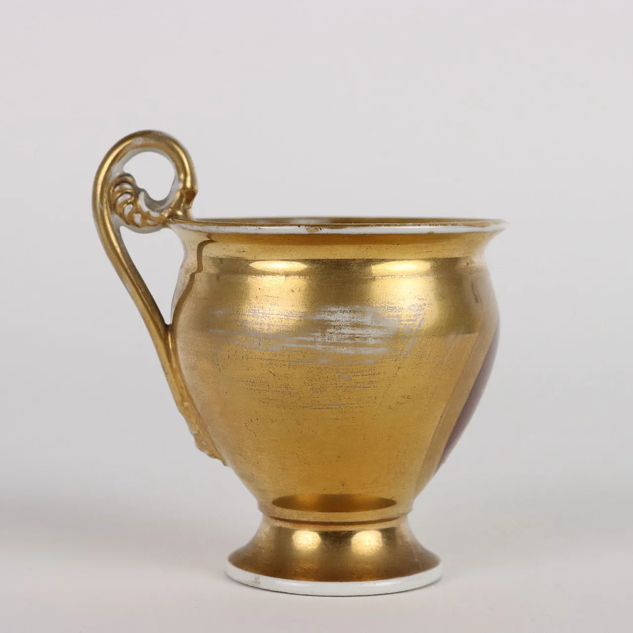 Tazza e piattino Impero in porcellana, '800 4
