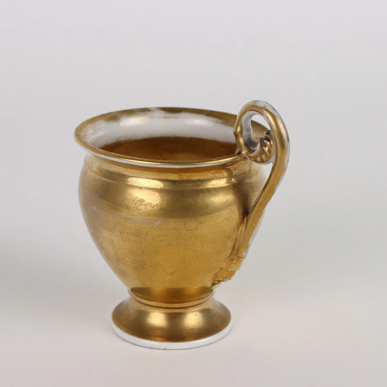 Tazza e piattino Impero in porcellana, '800 5