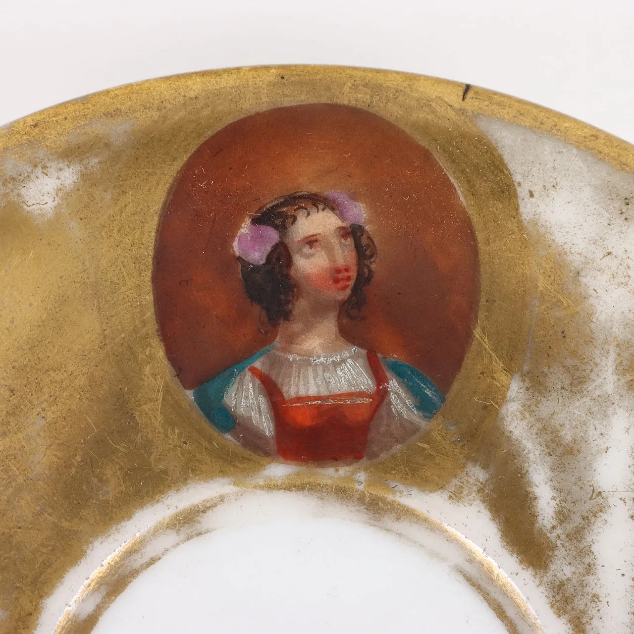 Tazza e piattino Impero in porcellana, '800 7