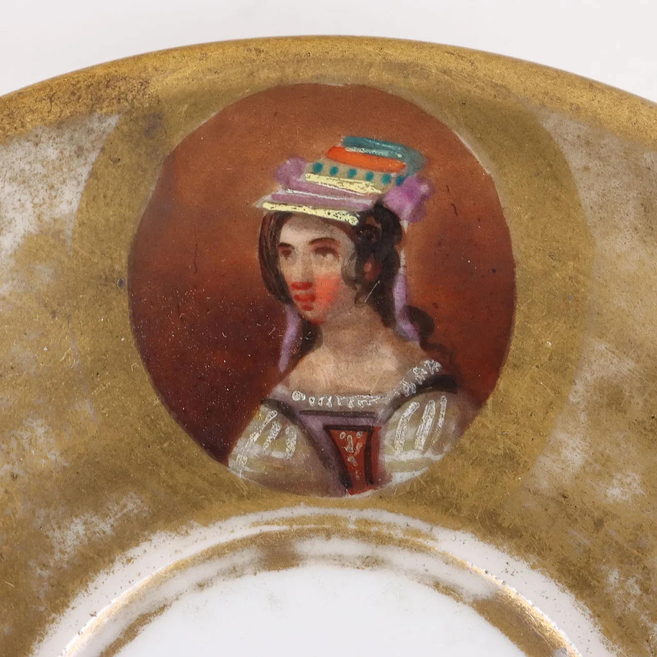 Tazza e piattino Impero in porcellana, '800 8