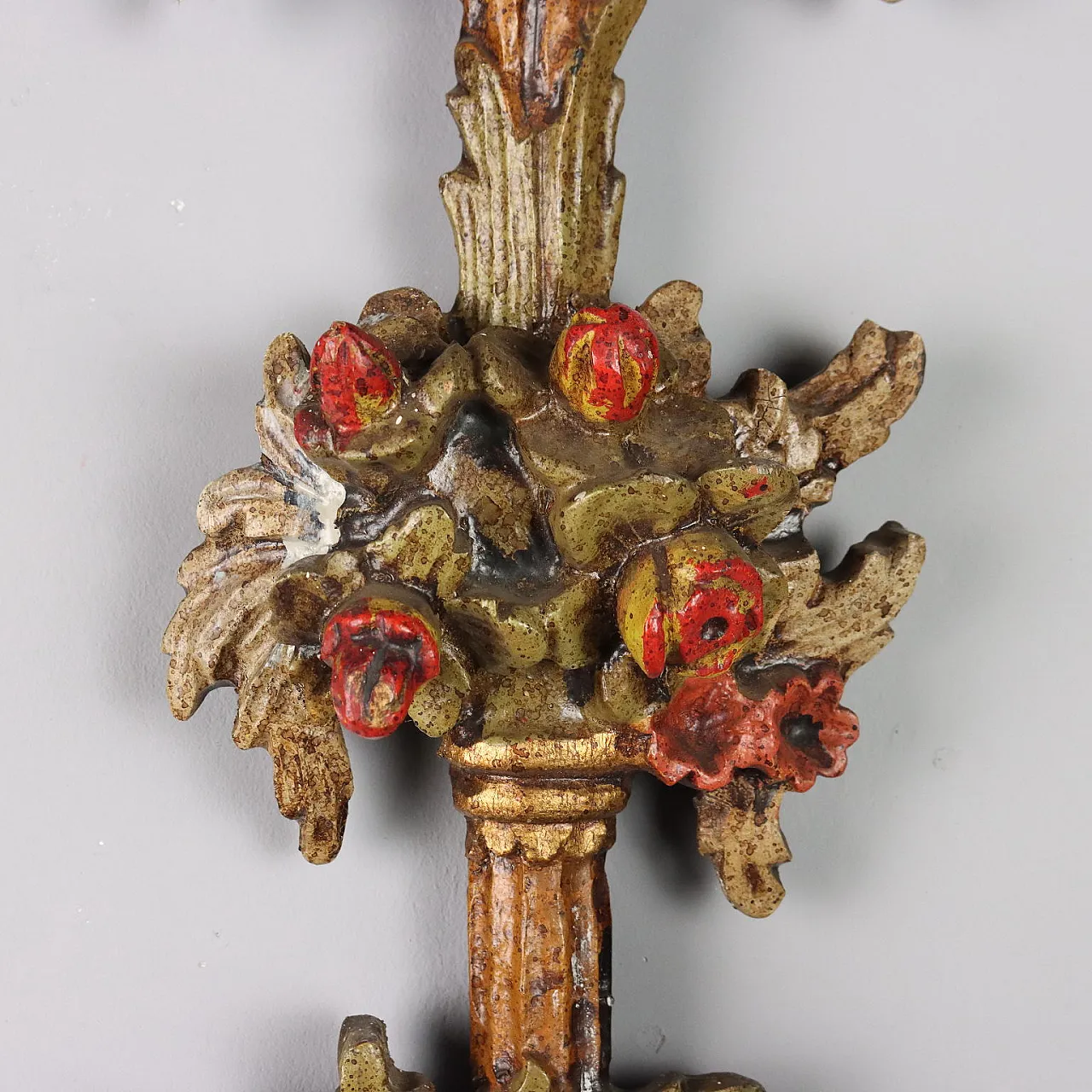 Wood and iron wall sconce, 20th century 4