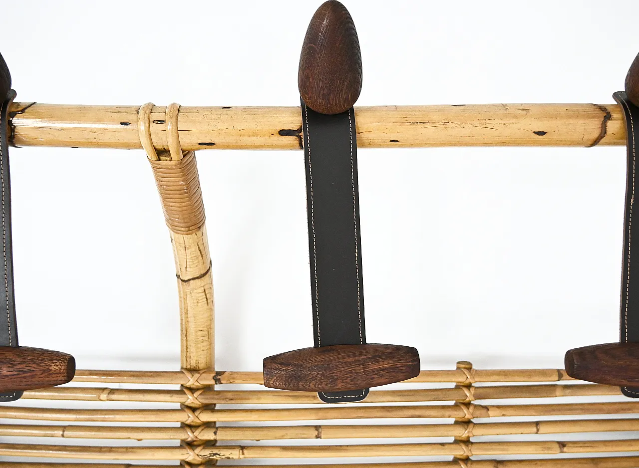 Rastrello per cappotto rattan italiano, anni '60 5