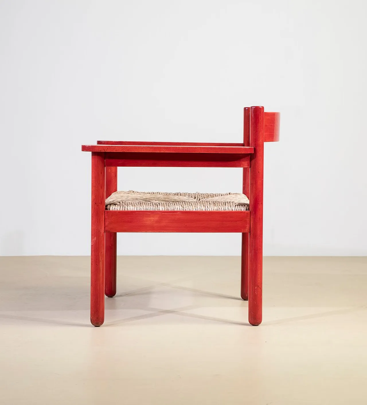 Armchairs in Lacquered Wood and Straw by Vico Magistretti, 1960s, Set of 2 6