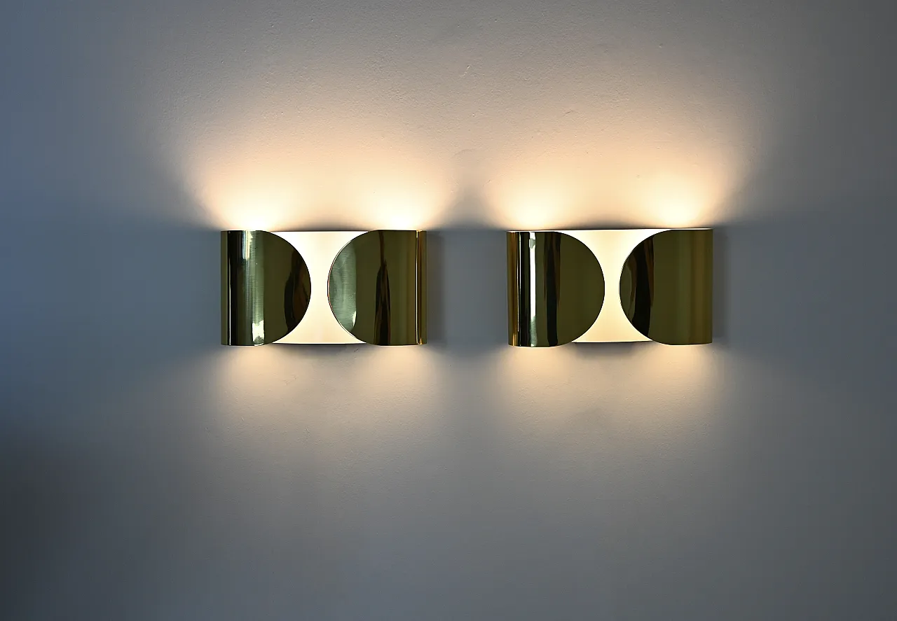 Coppia di appliques Foglio di Tobia e Afra Scarpa per Flos, anni '60 4