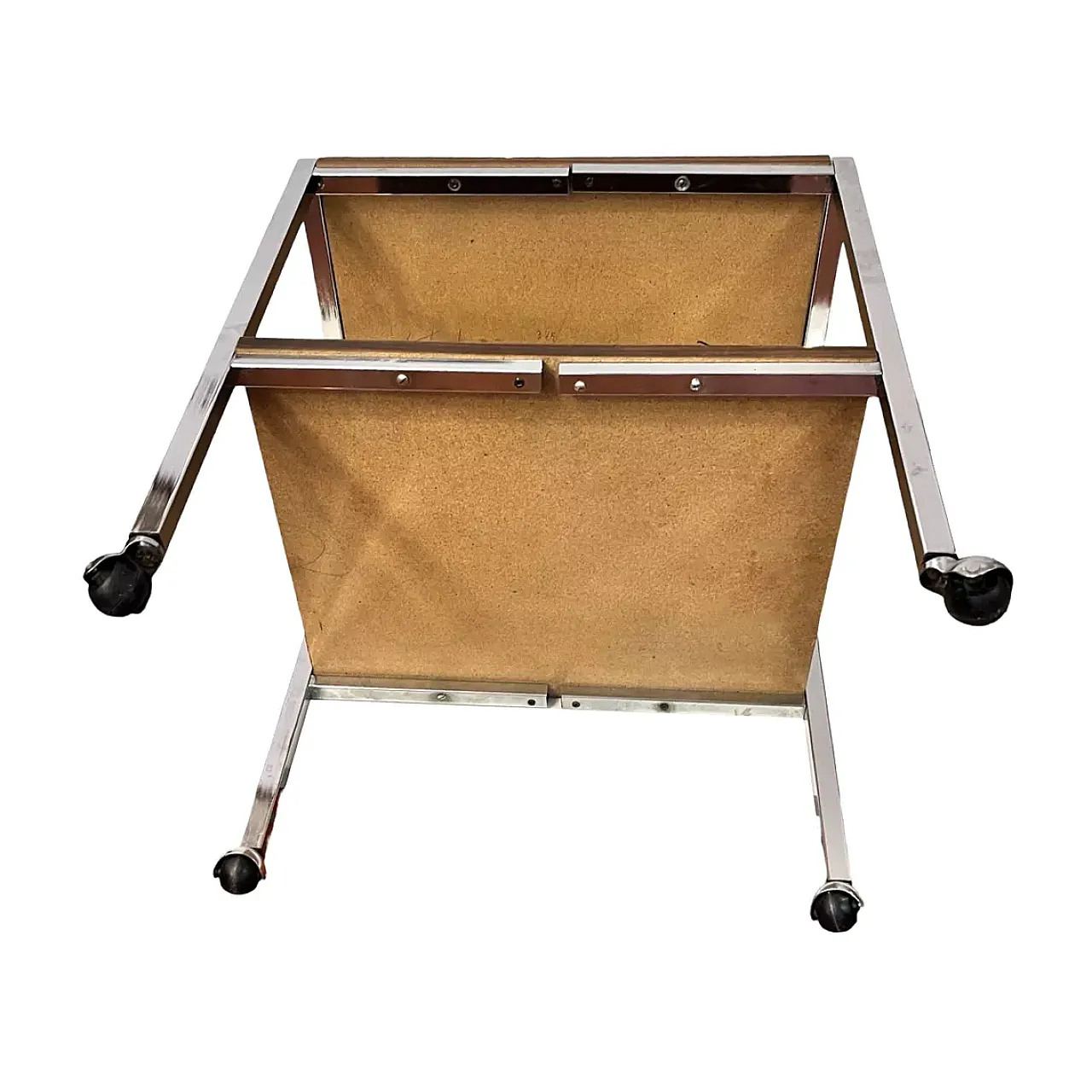 Walnut and steel coffee table, 1970s 2