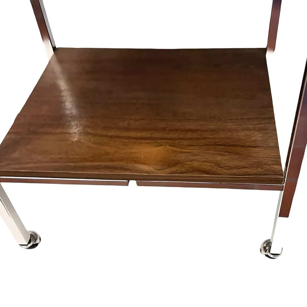 Walnut and steel coffee table, 1970s 7