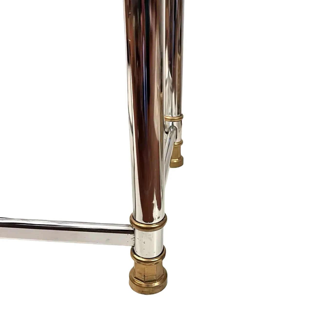 Glass and chrome-plated metal table and shelf by Signal, 1990s 3