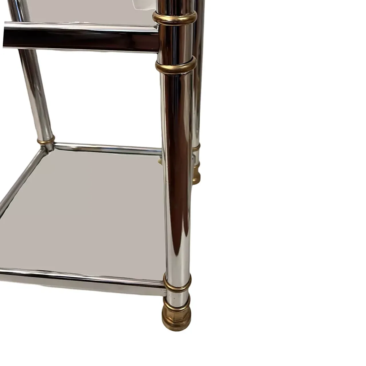 Glass and chrome-plated metal table and shelf by Signal, 1990s 4