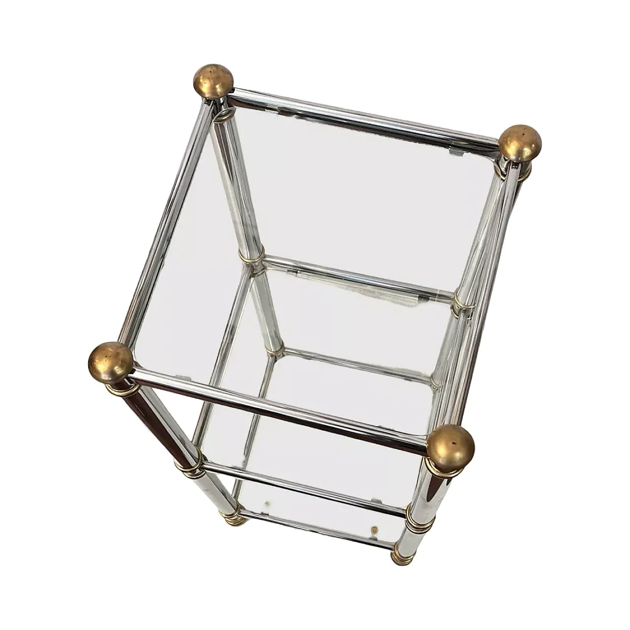 Glass and chrome-plated metal table and shelf by Signal, 1990s 6