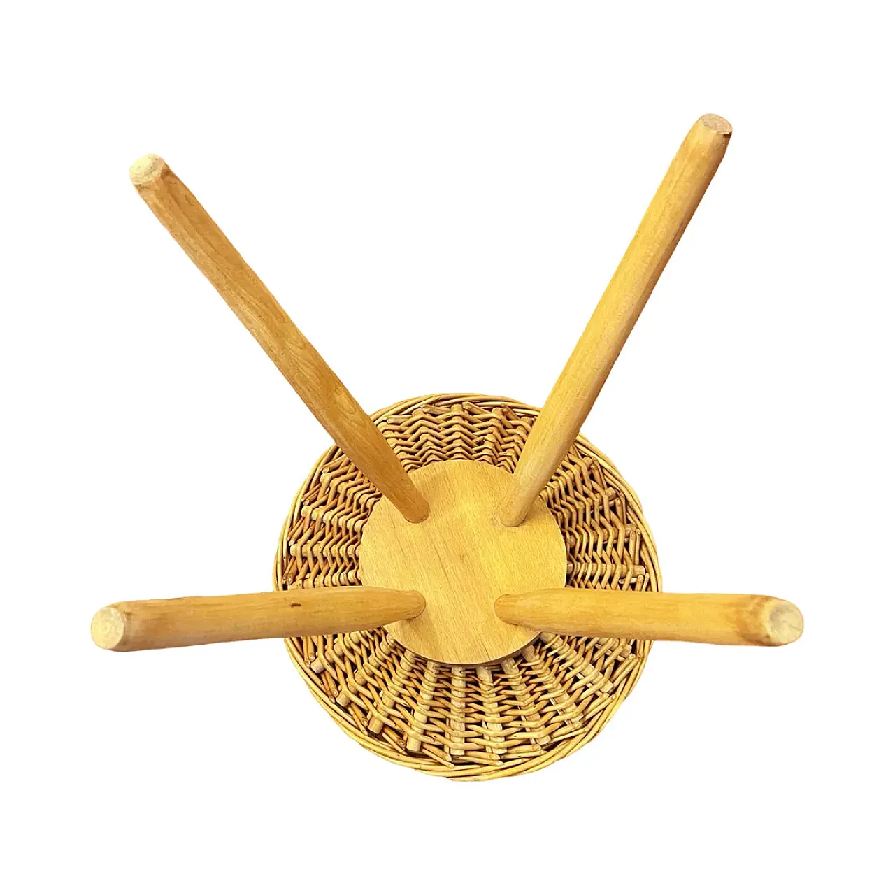 Rattan stool by J. Kalous for Úluv, 1960s 5