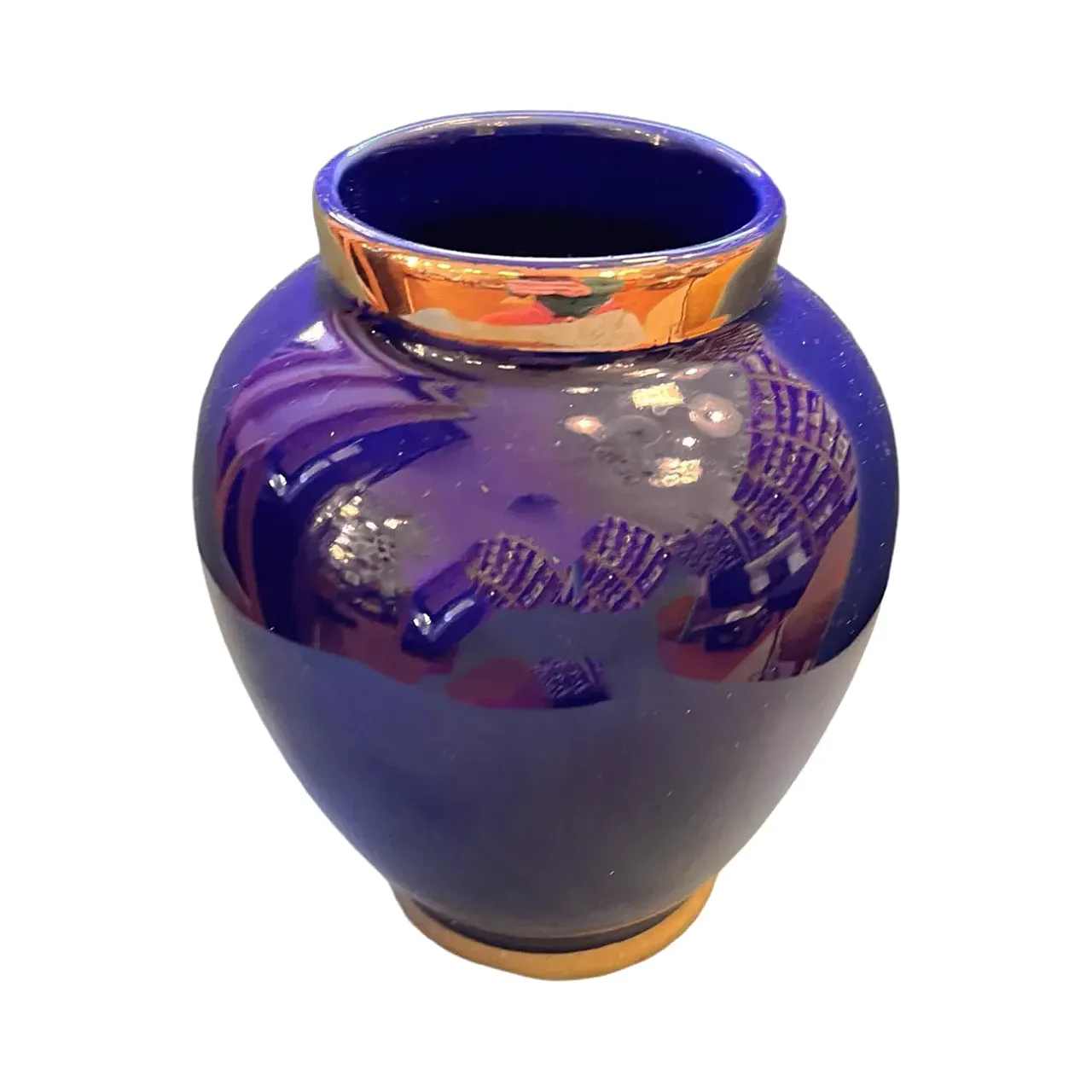 Cobalt blue ceramic vase, 1970s 4