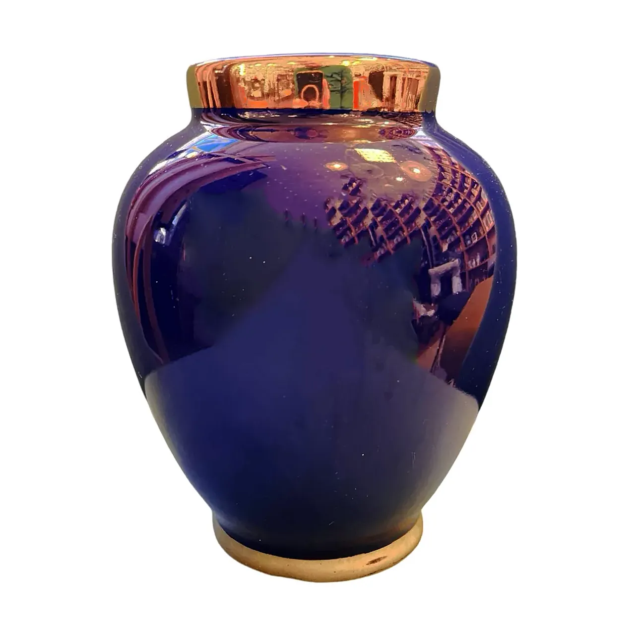 Cobalt blue ceramic vase, 1970s 5