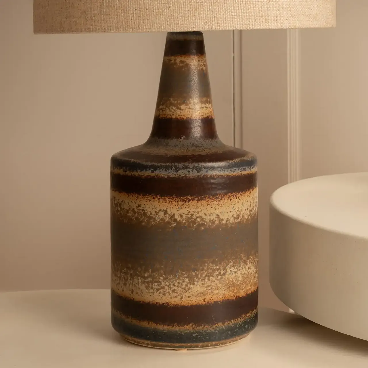 Pair of Soholm Stentoj ceramic lamps, 1960s 1