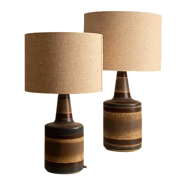 Pair of Soholm Stentoj ceramic lamps, 1960s