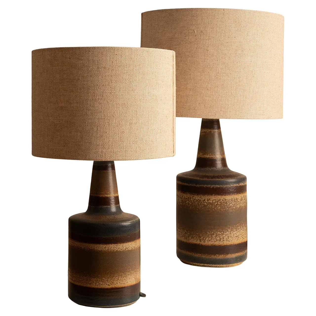 Pair of Soholm Stentoj ceramic lamps - Denmark, 1960s 1