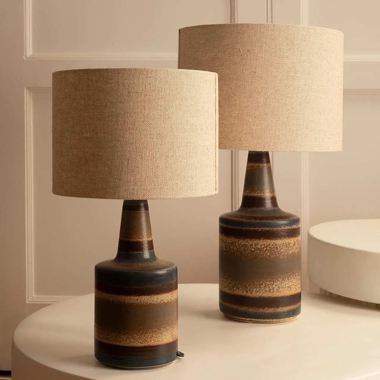 Pair of Soholm Stentoj ceramic lamps - Denmark, 1960s 5