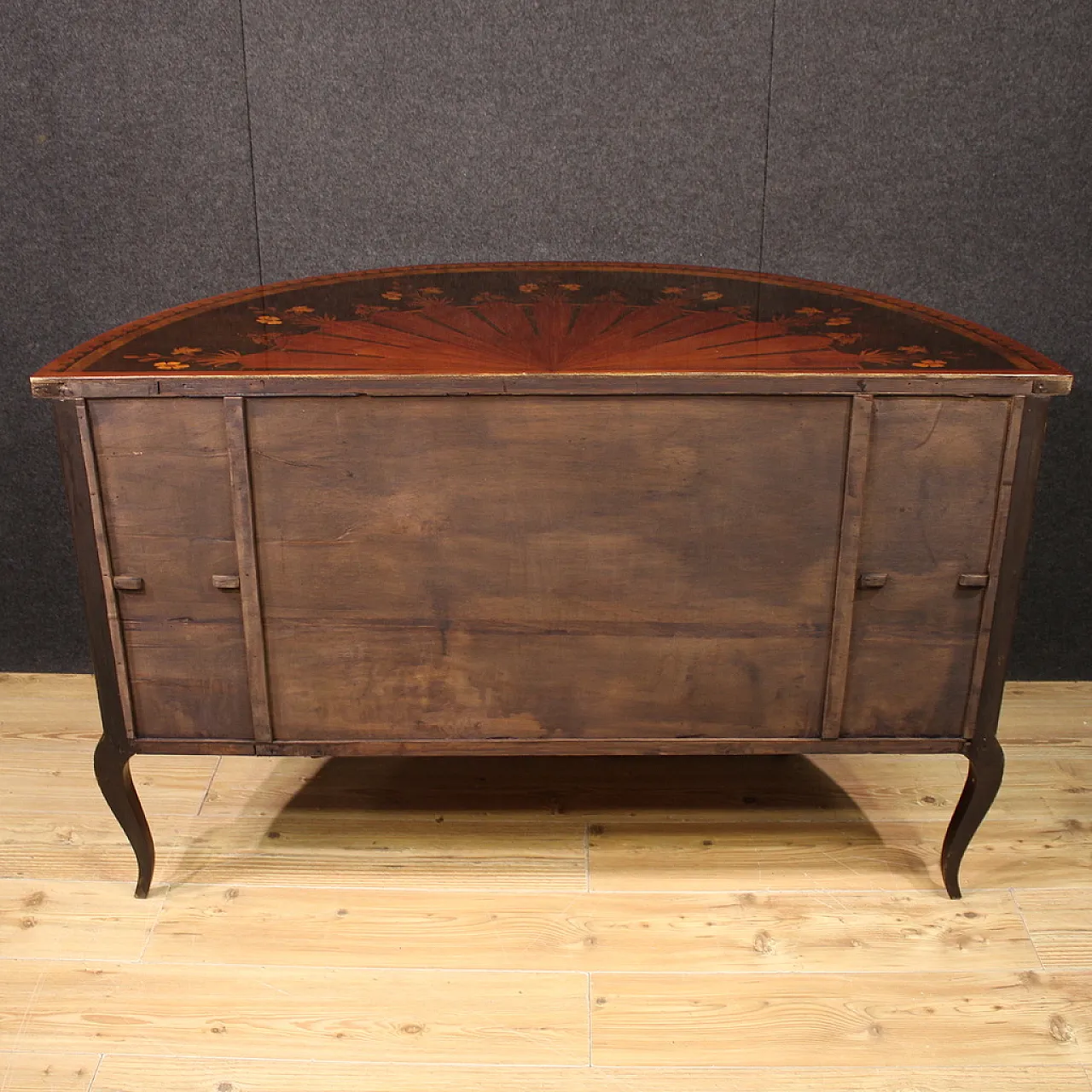 Inlaid demi lune sideboard, 20th century 6