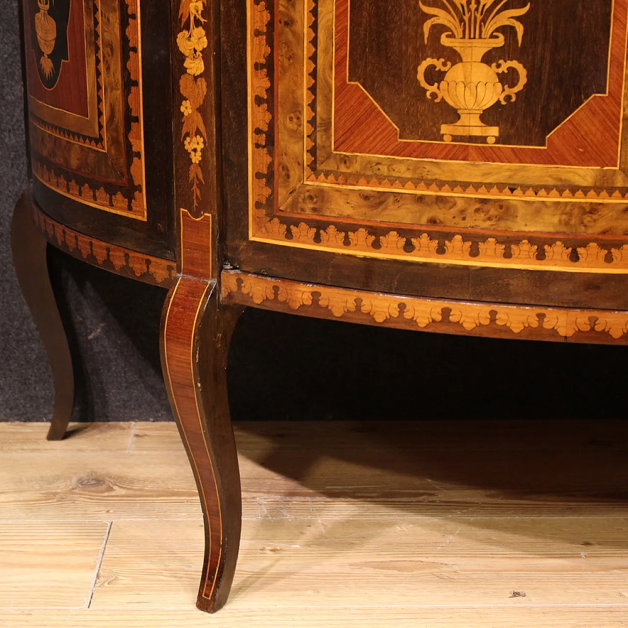 Inlaid demi lune sideboard, 20th century 7