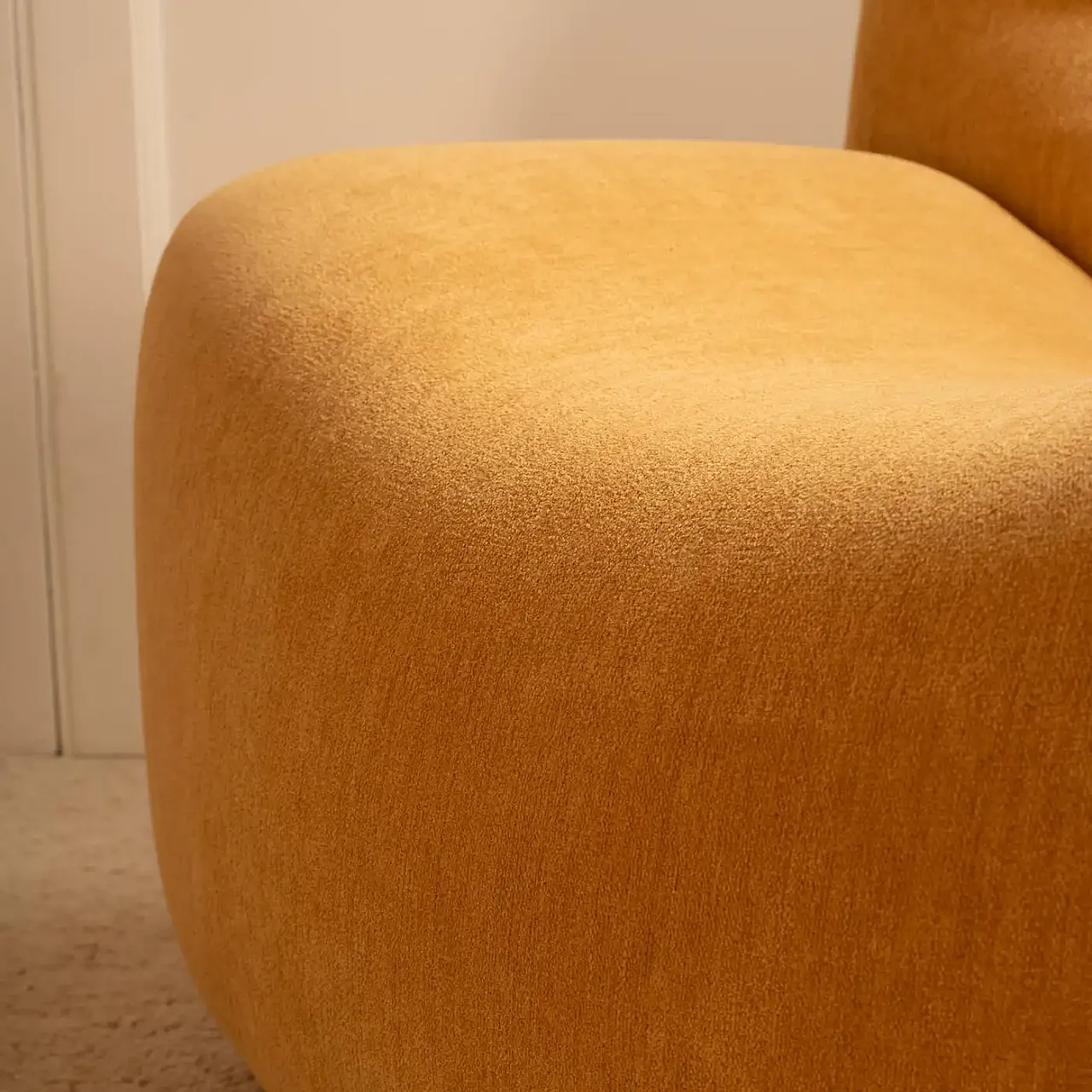 Pair of wavy fabric armchairs, 1970s 5
