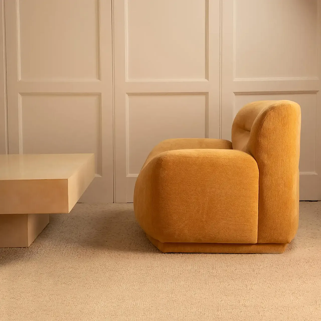Pair of wavy fabric armchairs, 1970s 9