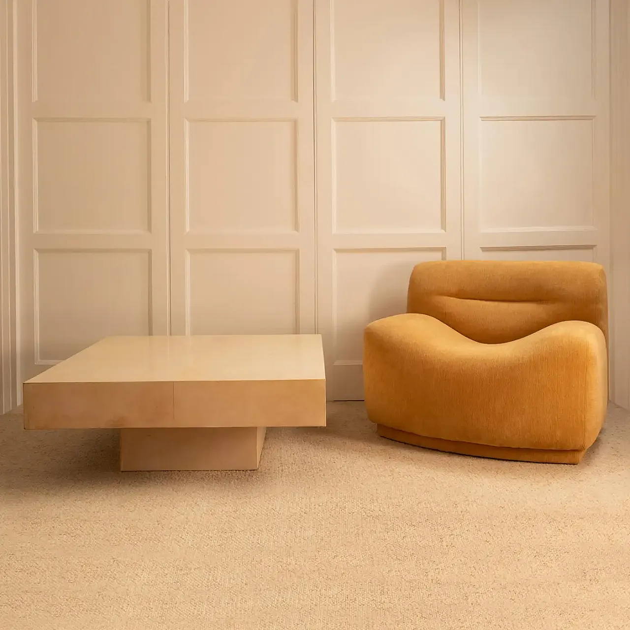 Pair of wavy fabric armchairs, 1970s 10