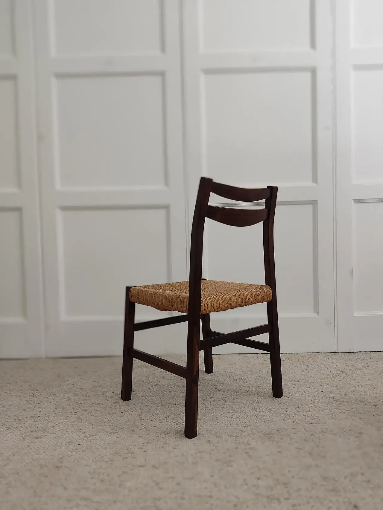 6 chairs in wicker and wood, 1960s 6