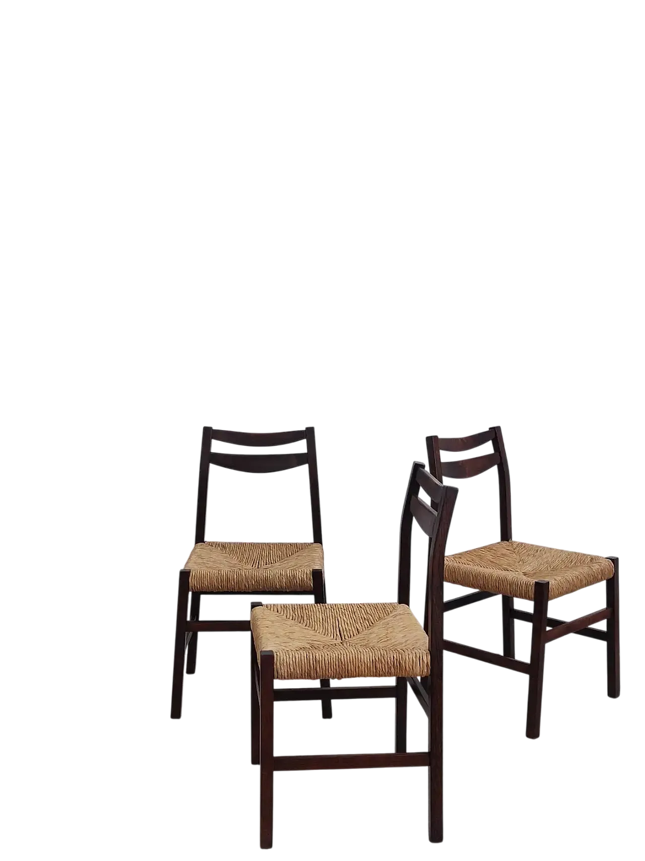 6 chairs in wicker and wood, 1960s 8