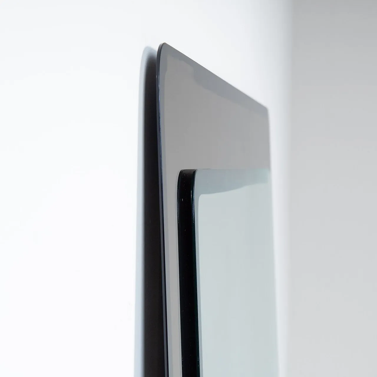 Console Table in Smoked Glass with Cut Mirror, 1970, Set of 2 9