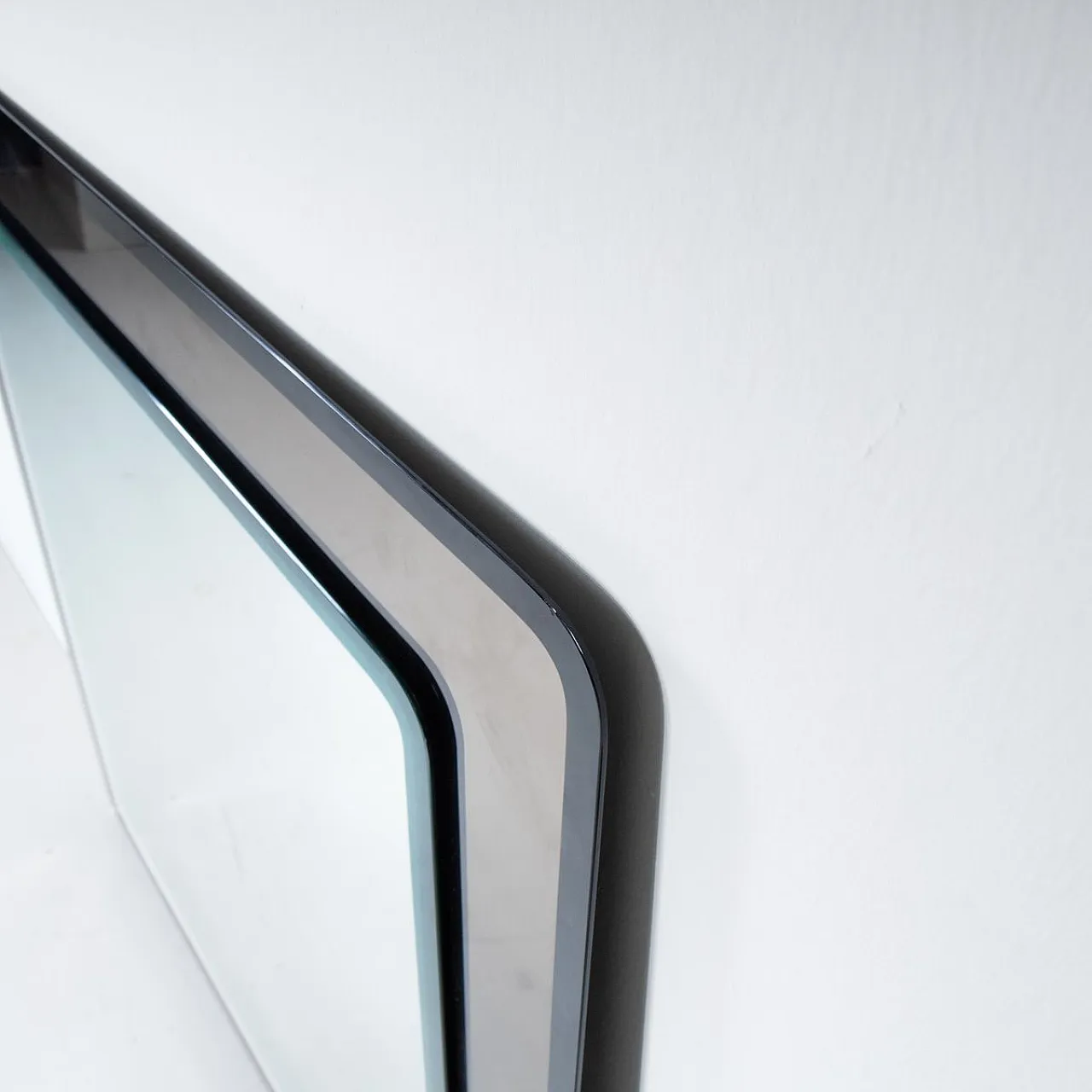 Console Table in Smoked Glass with Cut Mirror, 1970, Set of 2 10