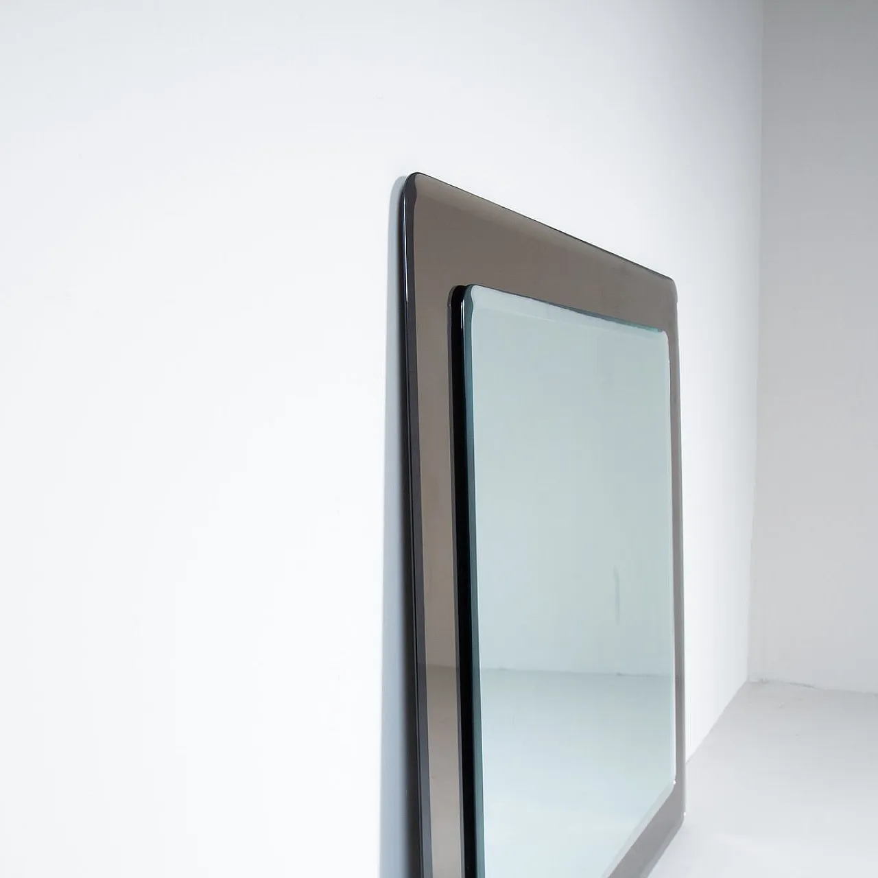 Console Table in Smoked Glass with Cut Mirror, 1970, Set of 2 12